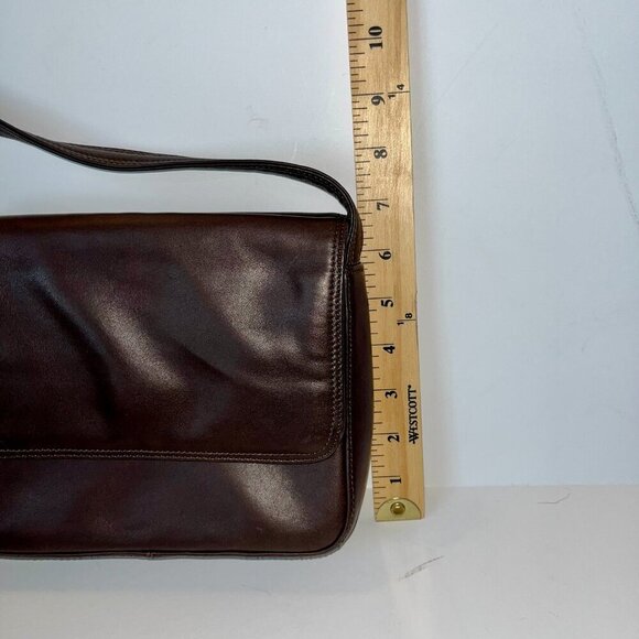 Vintage Talbots Chocolate Brown Leather Shoulder Bag NWOT - Picture 11 of 15
